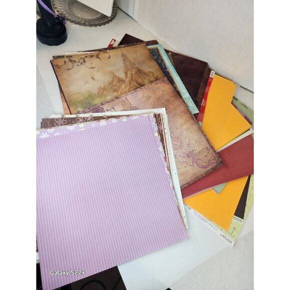Assorted 12"x12" Scrapbook Paper Collection - Patterns Textures & Designs 5 lbs - Picture 8 of 9
